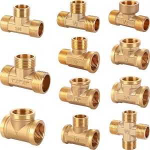 industrial cnc Brass Compression Fitting Pipe Connector Tee